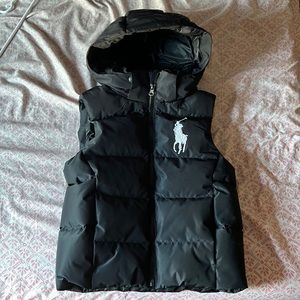 Ralph Lauren Kids Black Vest w/ Detachable Hoodie